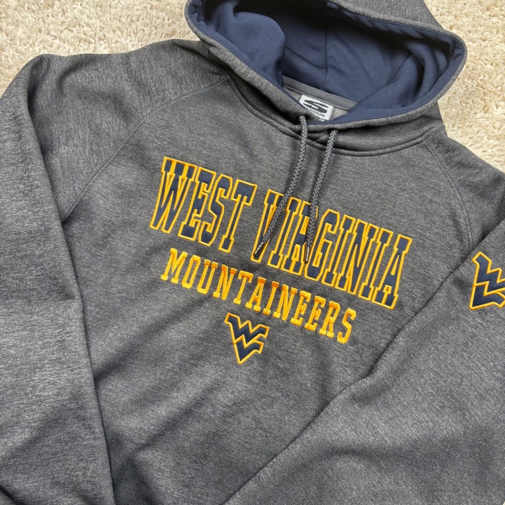 Stadium Athletics West Virginia Mountaineers Mens XL Gray Embroidered Hoodie